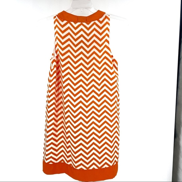 Mud Pie Mini Dress Tangerine Game Day Lightweight Summer Classic Shift Sz S. #A6 - Picture 2 of 5